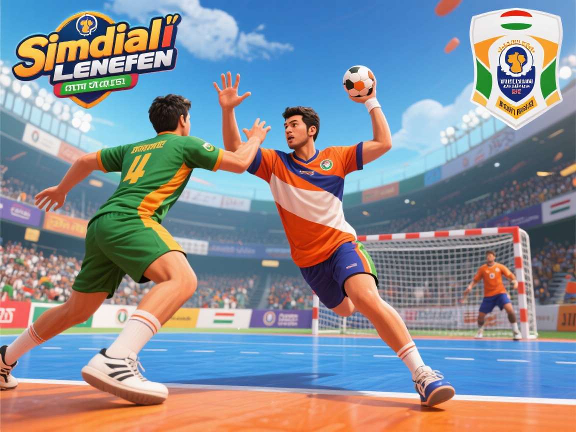 Indo Handball Heroes - Play Now Indo Handball Heroes game cover featuring Indian players in action